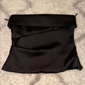 Zara Black Satin Tube Top